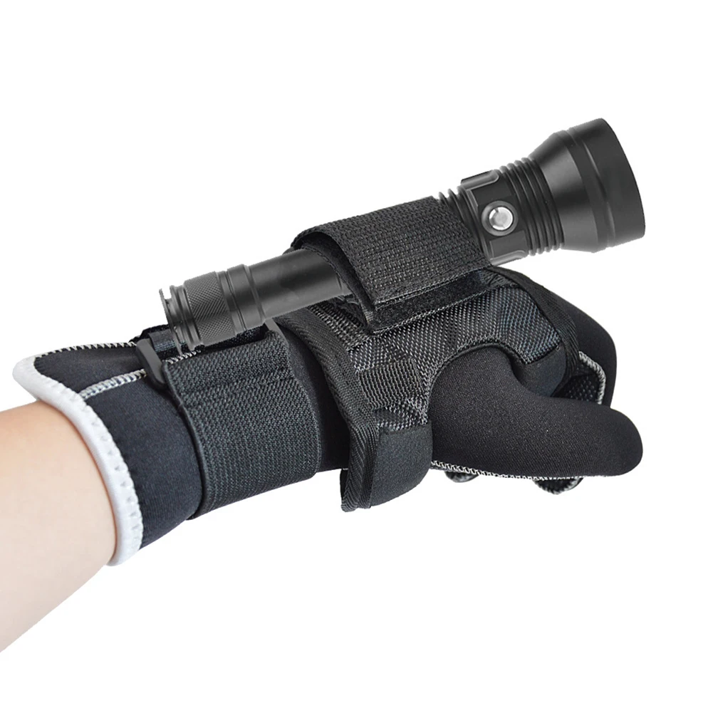 Diving Flashlight Anti-slip Fixing Sleeve Outdoor Lighting Magic Tape Wrist Strap Glove Torch Protective Holder