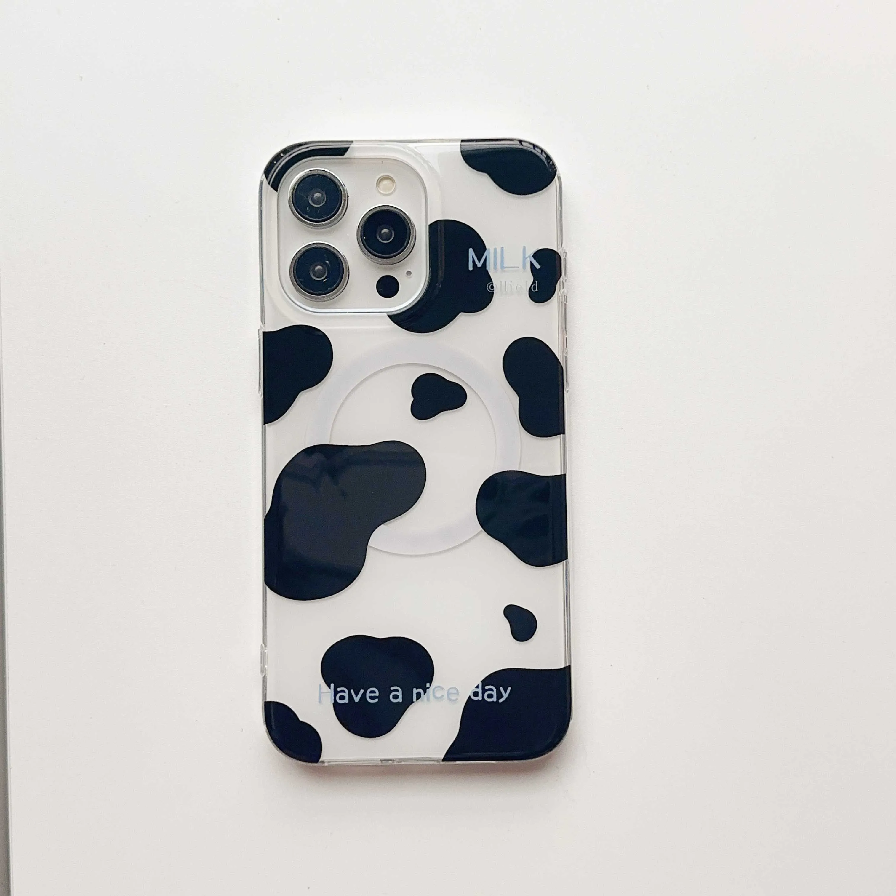 3D Dog Puppy Magnetic Cow Stripes Phone Case for iPhone
