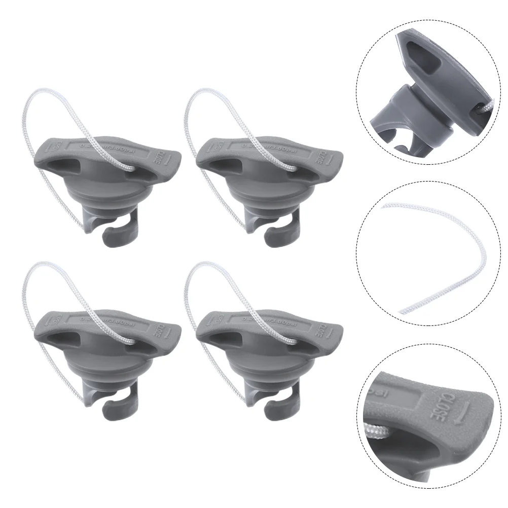 

4 Pcs Kayak Air Valve Cover Fuel Tank Vent Boat Supply Portable Wear-resistant Valves Caps Replaceable Plugs Pvc Covers