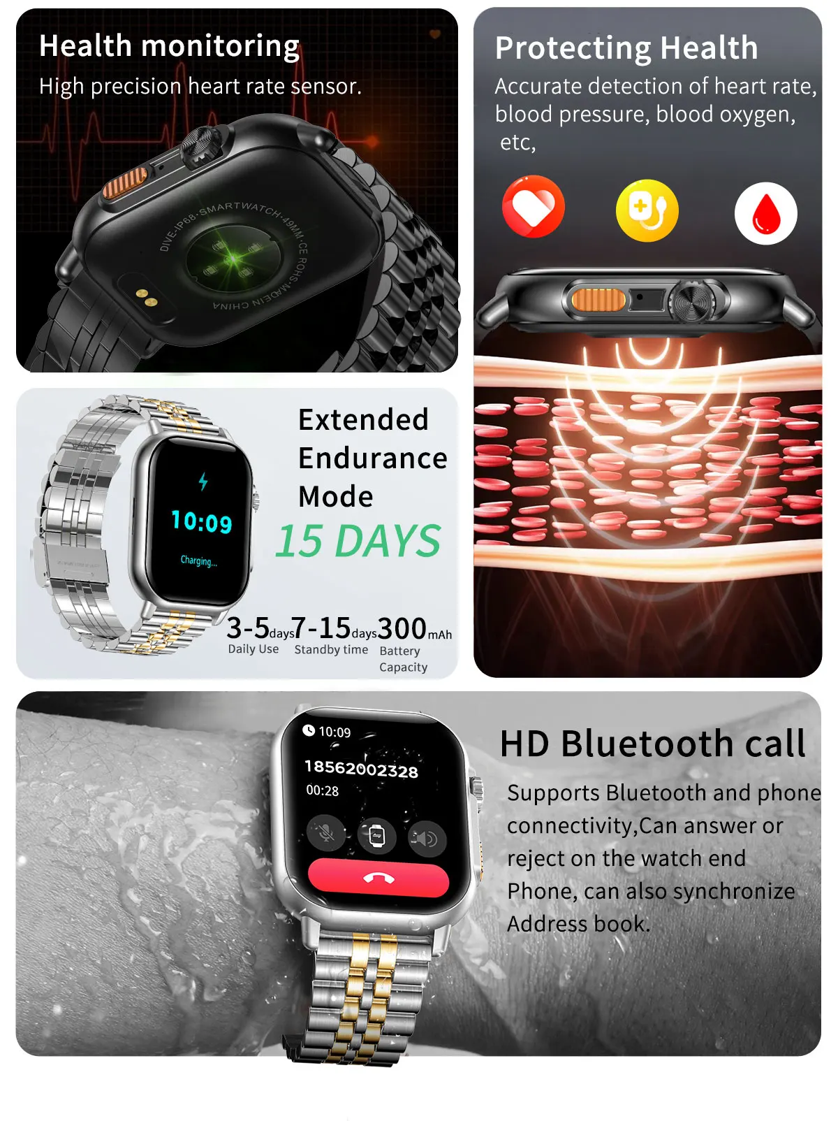 IWO TK23 Pro  Ʈ ġ, ߿ , 2.02 ġ  ũ HD  ȭ, IP68  Ʈ ġ