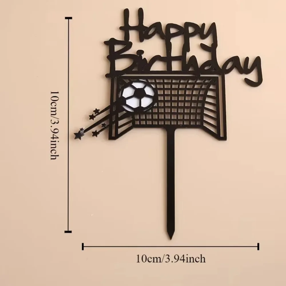1PC Acrylic Boy Football Sports Theme Happy Birthday Cake Topper Cartoon Kids Soccer  Decoration Party Supplies