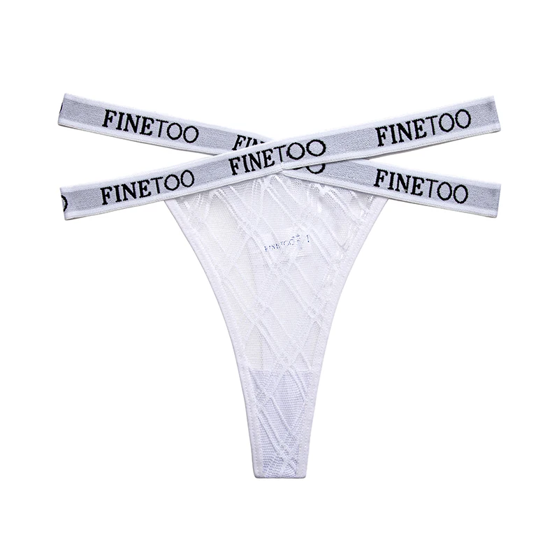 best high waisted underwear Sexy Mesh G-string Panties Women FINETOO Letter Cross Female Underpants Thongs Pantys Underwear Women Intimates M-XL high rise underwear