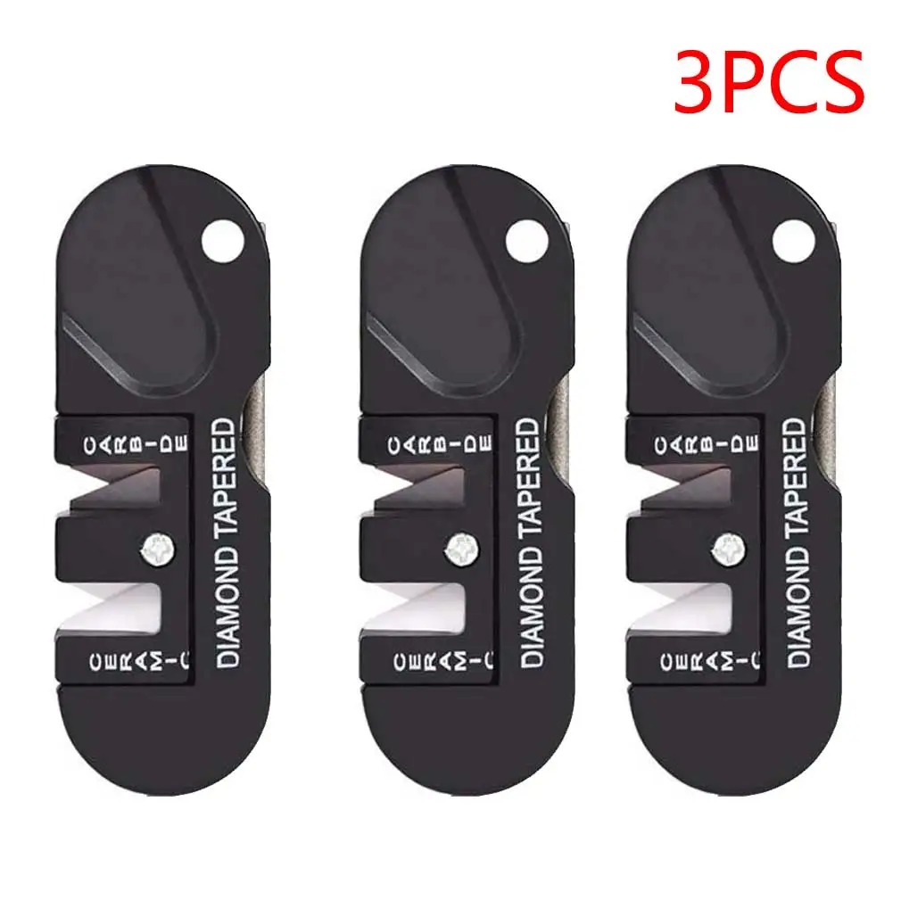 1/2/3Pcs Strumento Per Affilare I Coltelli Diamantati Camp Gear Hike Tungsteno Ceramica Affila Gancio Per Pesci Tasca Portatile Whetstone Strumenti Pe