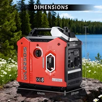 Générateur à essence monocylindre quatre temps refroidi par air, portable pour le camping et les camping-cars, 2000W, plus silencieux, cylindrée 80cc 3