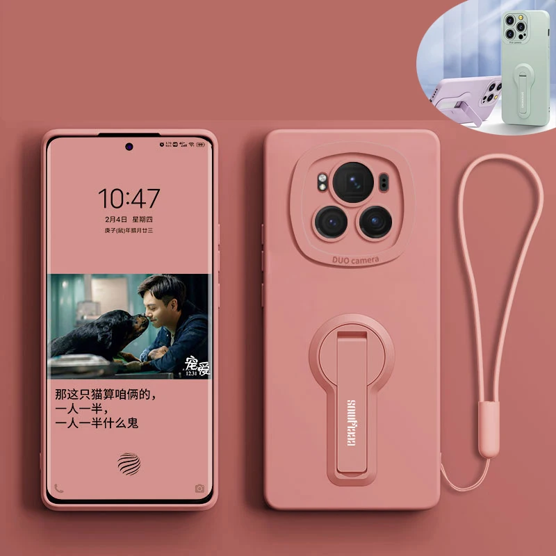 Luxury Silicone Phone Case with Camera Protector and Holder Lanyard