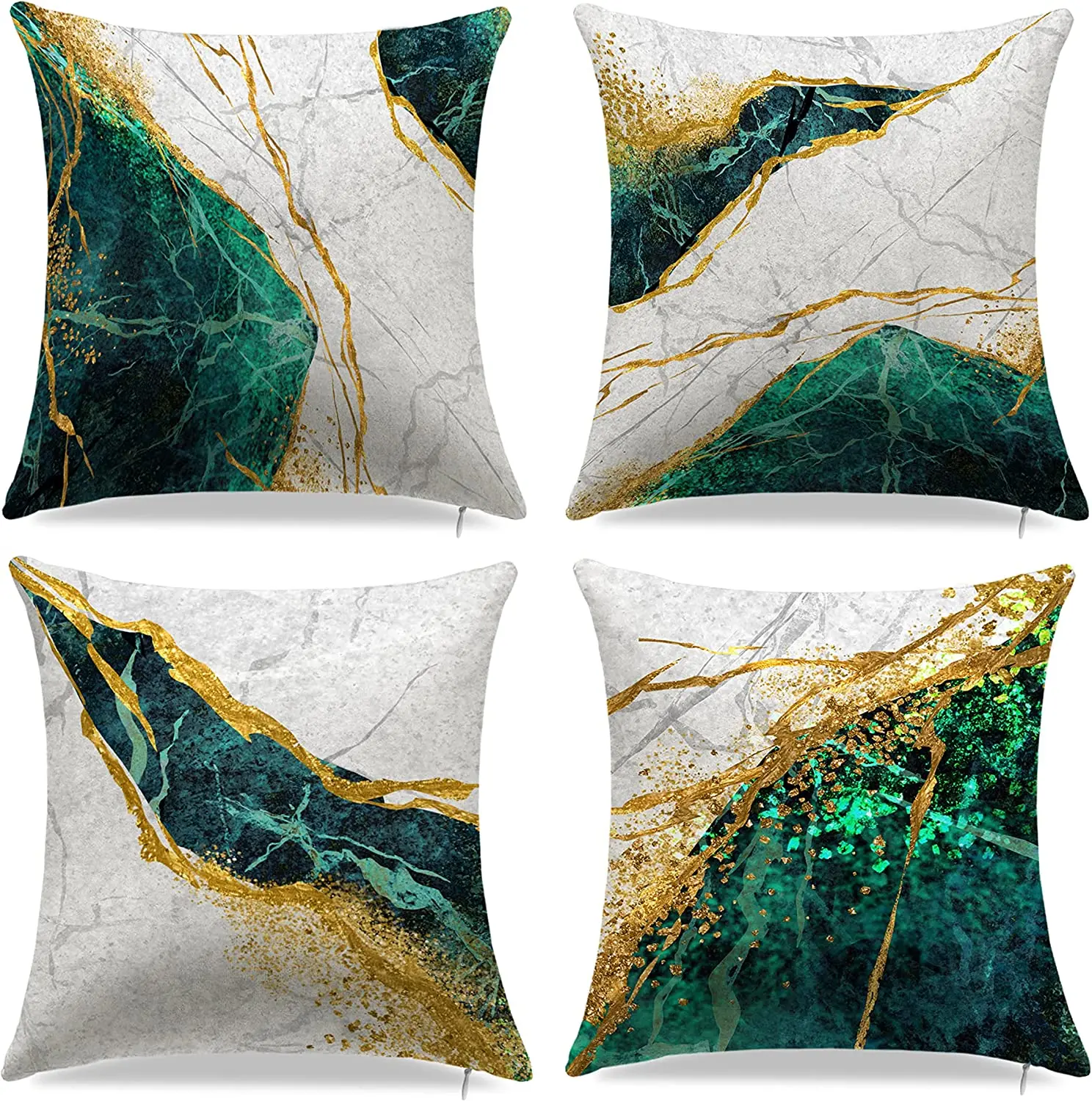 

Colorful Painting Cute Dog Fluffy Teddy Flax Cotton Hidden Zipper Throw Pillow Covers in (Two Sides)