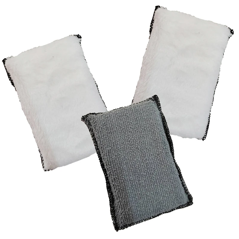 1PC/3PCS Double Side Car Interior Scrubbing Sponge for Leather Interior Car Wash Pad No Scratch Car Microfiber Scrubbing Sponge