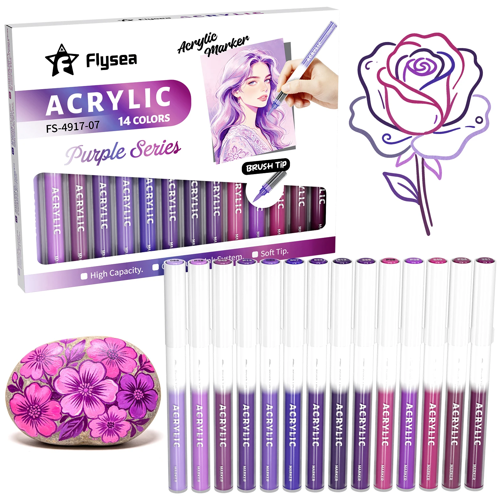 Vibrant Multi-Color Dual-Tip Acrylic Paint Markers