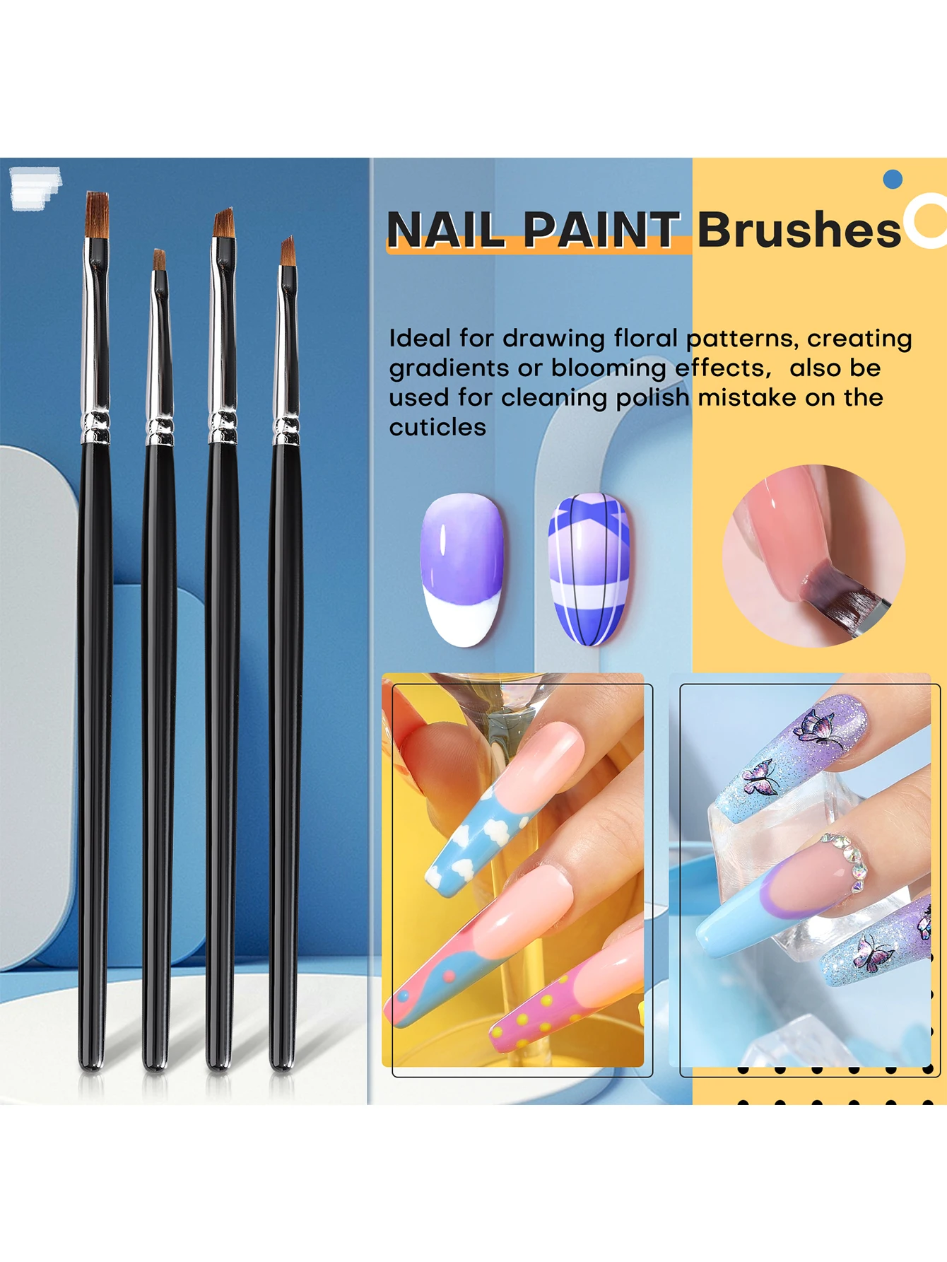 15Pcs Nail Art Liner Brush and Dotting Pen for Acrylic Application Salon at Home DIY Manicure