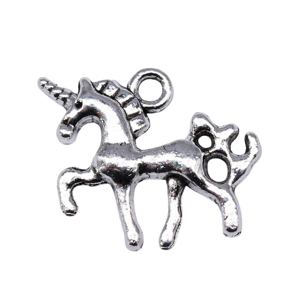 

10pcs/lot 19x14mm Unicorn Charms For Jewelry Making Antique Silver Color 0.75x0.55inch