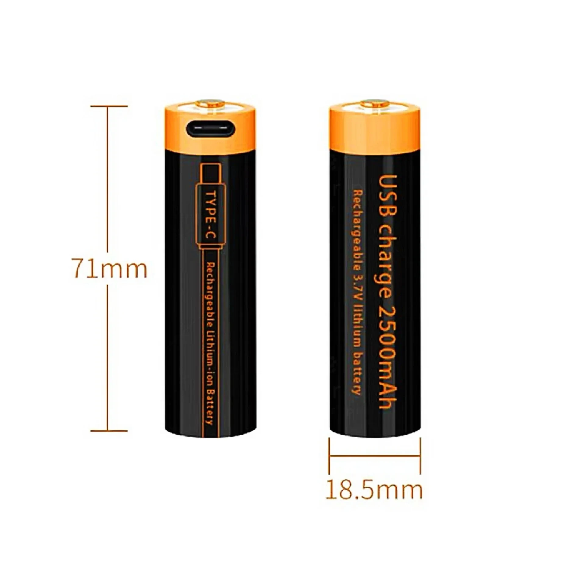 

Перезаряжаемая литиевая USB батарея, бидиресиальная батарея типа C, портативная батарея для телефонов, 3,7 в, 18650