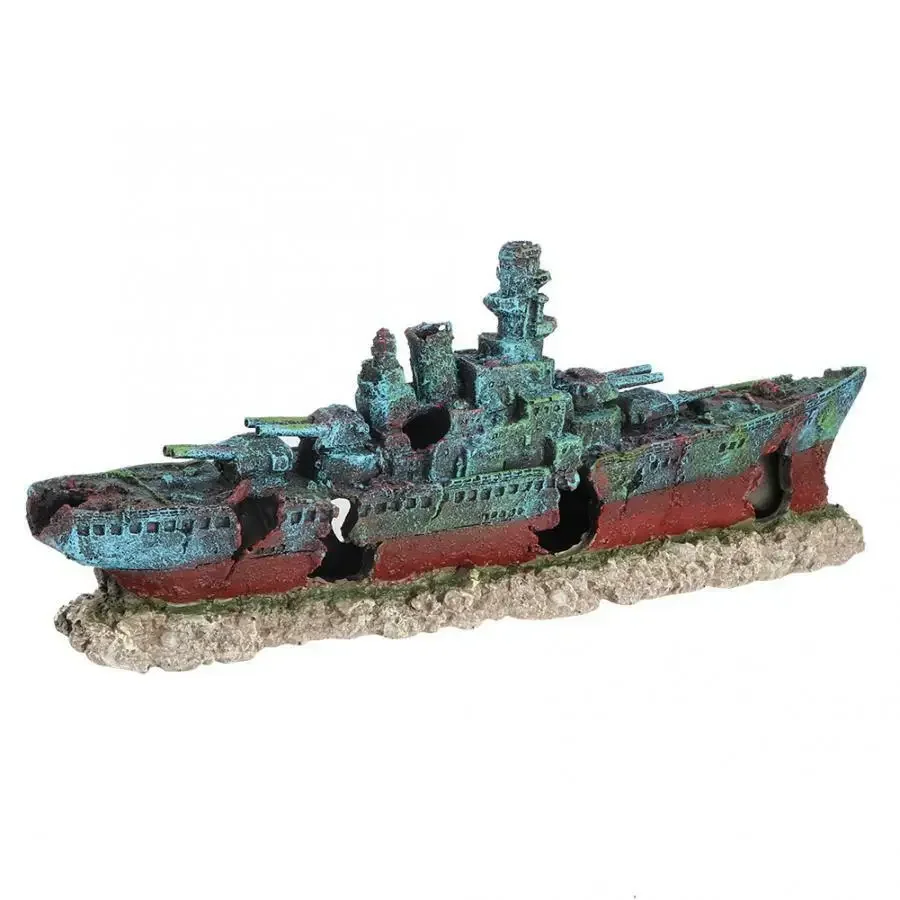 

Aquarium Ornament Wreck Ornaments Resin Boat Sunk Ship