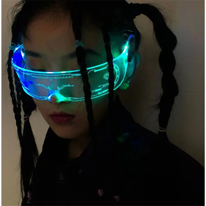 Glow glasses LED luminous EL flashing neon bar party rave costume party decor DJ sunglasses