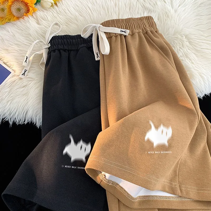 Y2k Hip Hop Cute Cat Men's Shorts Summer New Loose Fashion Brand Casual Wide Leg Pants 90s Vintage Streetwear Trousers Male Y 2k