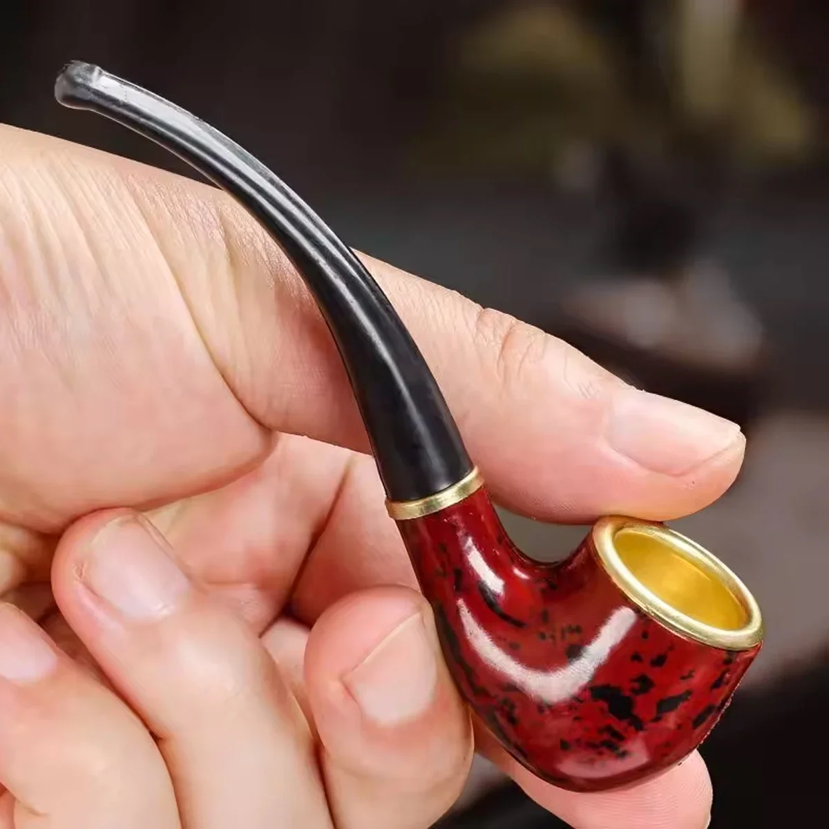 Resin Pipe Retro Handheld Smoking Pipe Cigarette Accessories