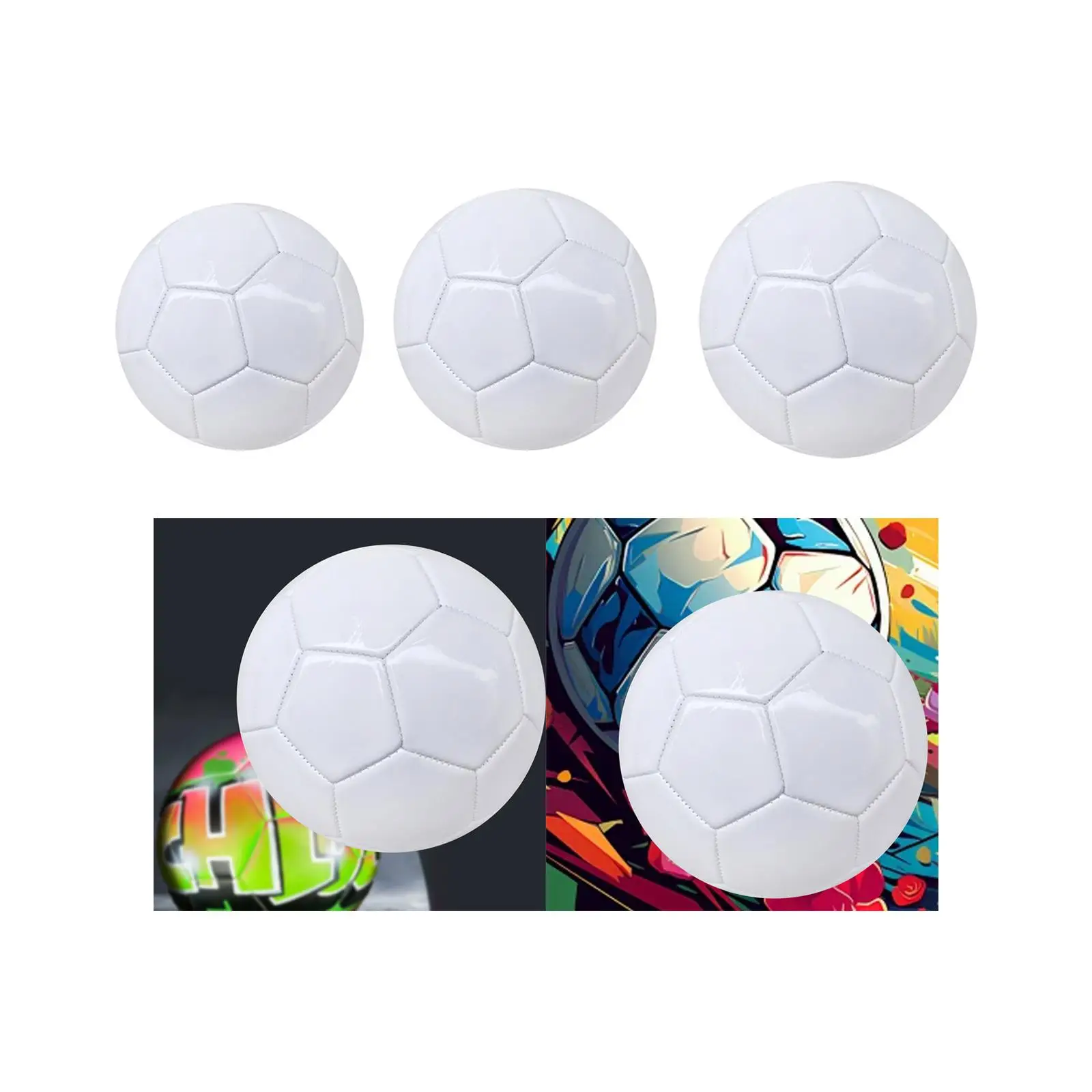 White Soccer Ball Premium Practice Game Playtime Official Match Ball for Kids