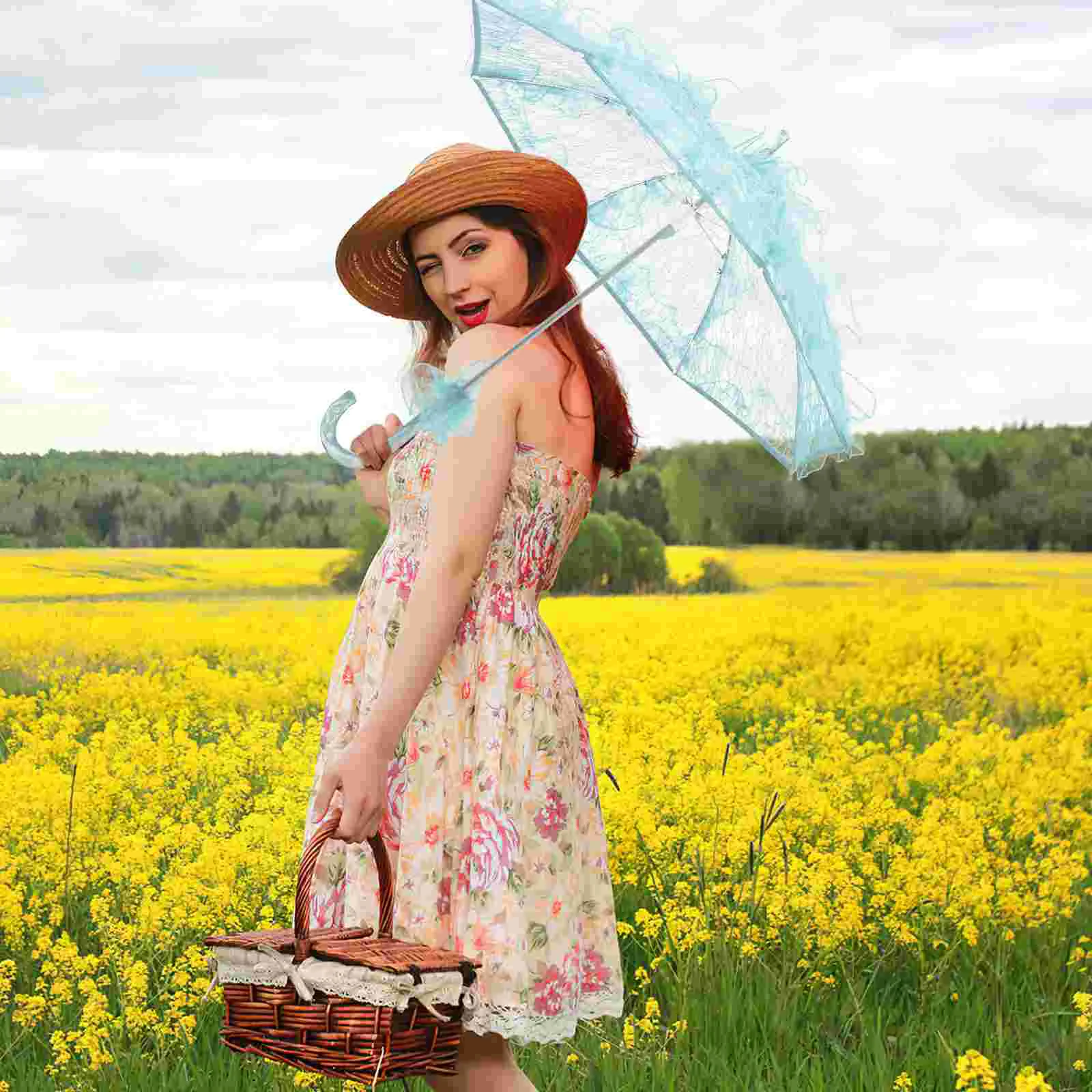 Lace Parasol Umbrella Wedding Bridal Umbrella Photo Prop Scene Layout Decoration lace umbrella