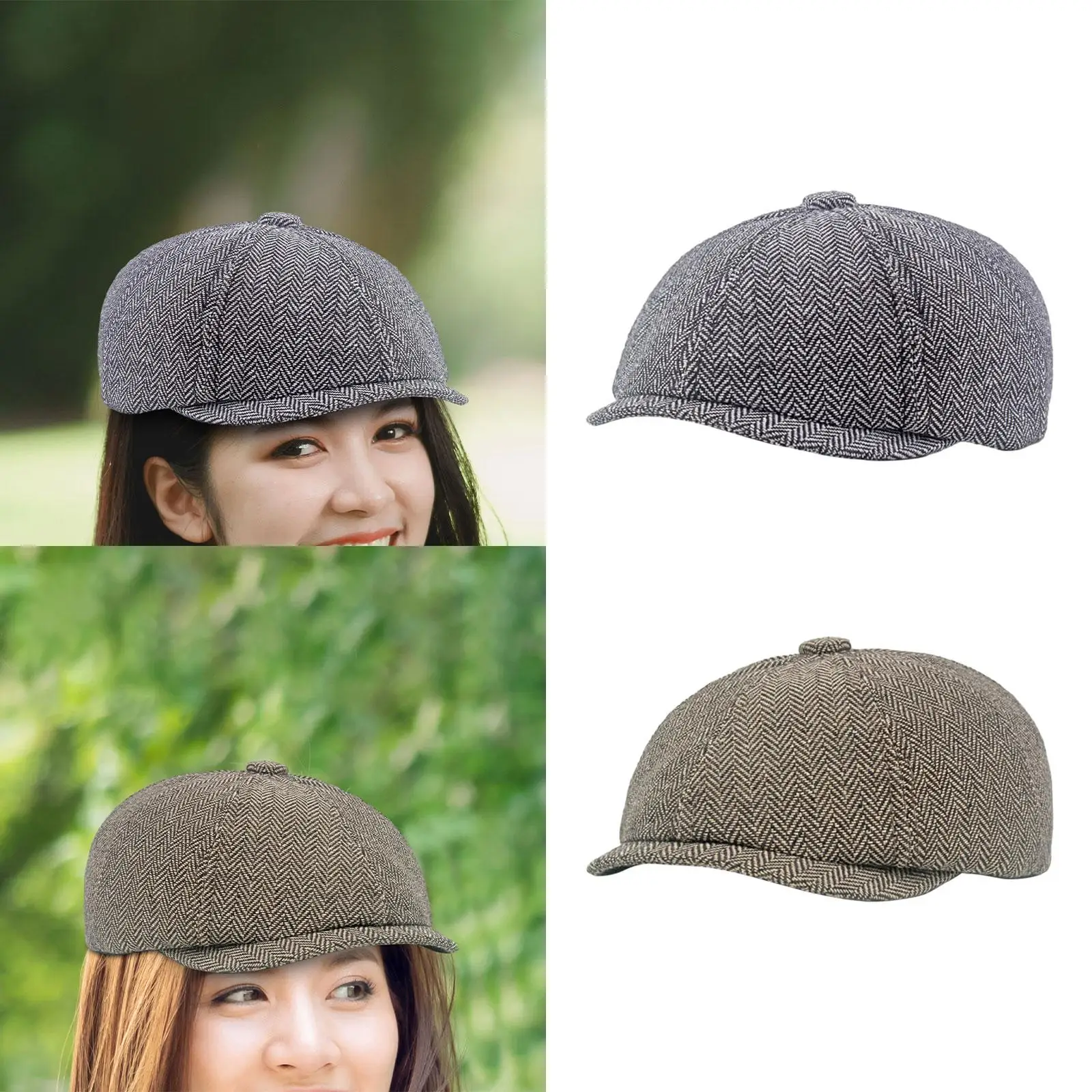 Men Beret Hat Golf Hat Adjustable Classic Autumn Winter Casual Fashion Gift Flat Cap for Camping Travel Driving Hiking Outdoor