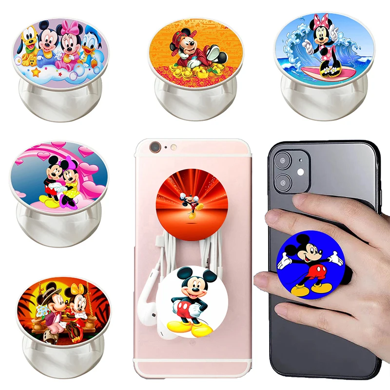 Mickey Minnie Luxury Marble Phone Holder phone Stand Socket Expanding Phone Grip Finger Ring For iphone 13 12 pro max For xiaomi
