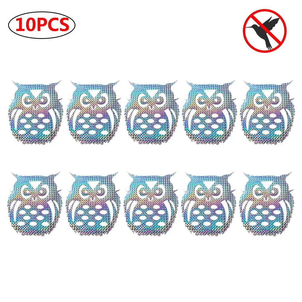10pcs Laser Hanging Owl Bird Control Reflectors Spinners to Keep Birds Away Scarecrow Fake Owl