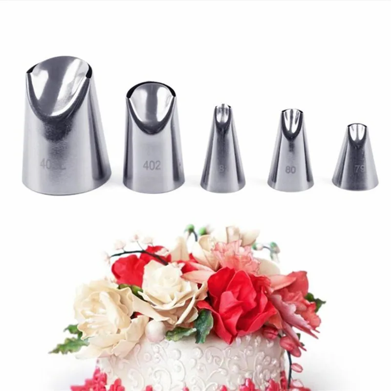 Chrysanthemum Nozzle Icing Piping Pastry Nozzles Kitchen Gadget Baking Accessories Making Cake Decoration Tools 5Pcs/set