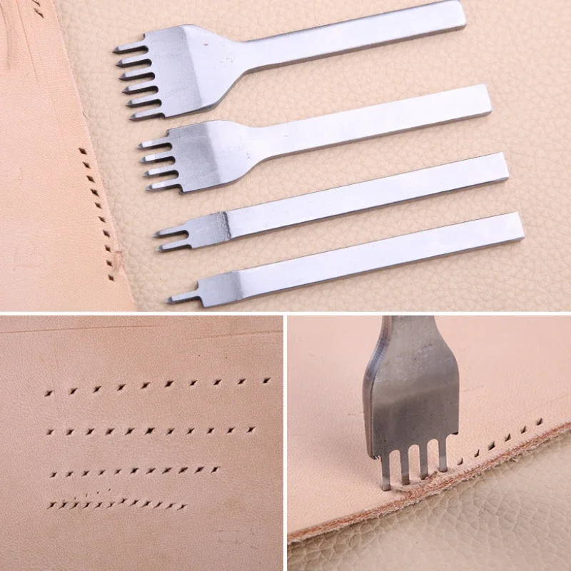 DIY Leather Carving Tool Round Chopping Suture Punching Spacing Hand Sewing Leather Art Carving Set leather hole puncher leather punching awl leather sewing kit round hole punch cutter set hole punch cutter set leather hole punch leather punch tool round hole punch set