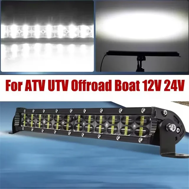 6D Lens Led Light Bar Combo 2-Rows Led Work Light Driving Fog Lamp 4x4 Led Bar for Car Truck Offroad SUV ATV Boat 12V 24V