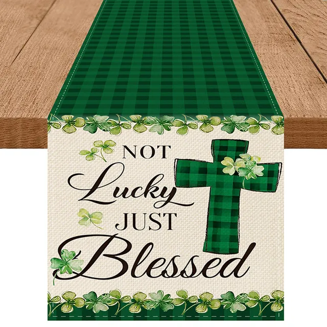 Linen Table Runner St. Patrick's Day Irish 5