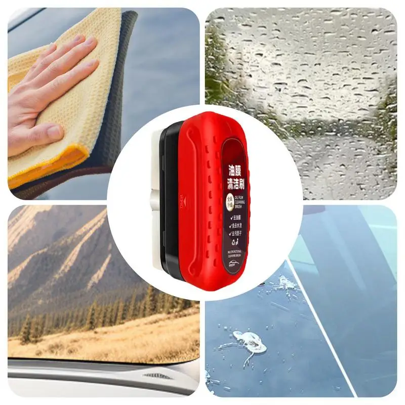 Car Glass Cleaner 60/120ml Brush For Car Windshield Oil Film Cleaner Automotive Glass Sponge Cleaning Polishing Care Maintenance