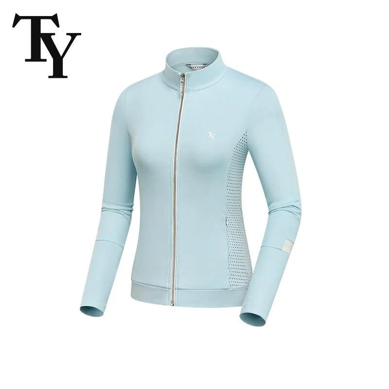 T420 Golf Women's Long-sleeved Jacket Autumn New Golf Clothing Zipper Stand-up Collar Thin Sports Top Female Apparel