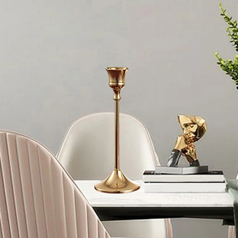Candlestick Holders Kit Brass Gold Candlestick Set Wedding Table Decorative Stand For Party Dinning candle holders