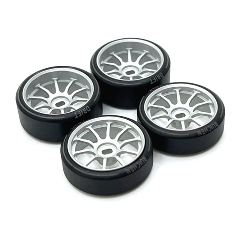 

4Pcs Hard Plastic Drift Tire Tyre Metal Wheel Rim For Wltoys 284131 K969 K989 P929 Mini-Z 1/28 RC Car Upgrades Parts