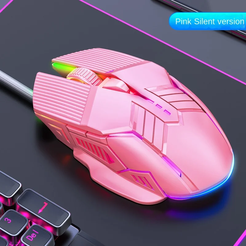 Nowa mysz USB komputerowa mysz przewodowa do gier przewodowa mysz świecąca wyciszona mysz biurowa do gier uniwersalna mysz komputerowa dla graczy akcesoria do laptopa