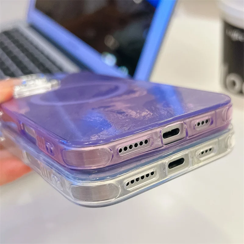 Magnetic Laser Glitter Phone Case For Iphone With Magsafe Support_voghion.com