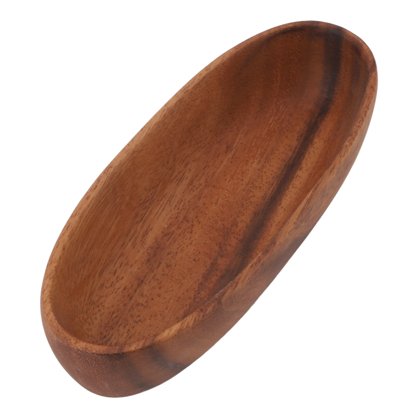 Wooden Salad Bowl Multipurpose Large Capacity Wooden Boat Shaped Serving Tray for Food Bread Fruits Snack Dessert