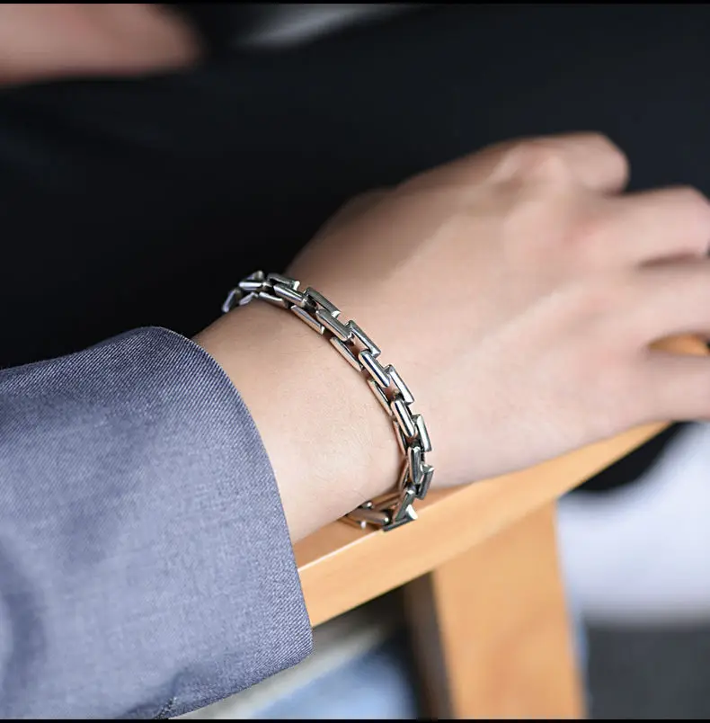 Vintage Fashion Personality Bamboo Bracelet Hip Hop Punk Cuban Chain Banquet Jewelry Accessories Gift