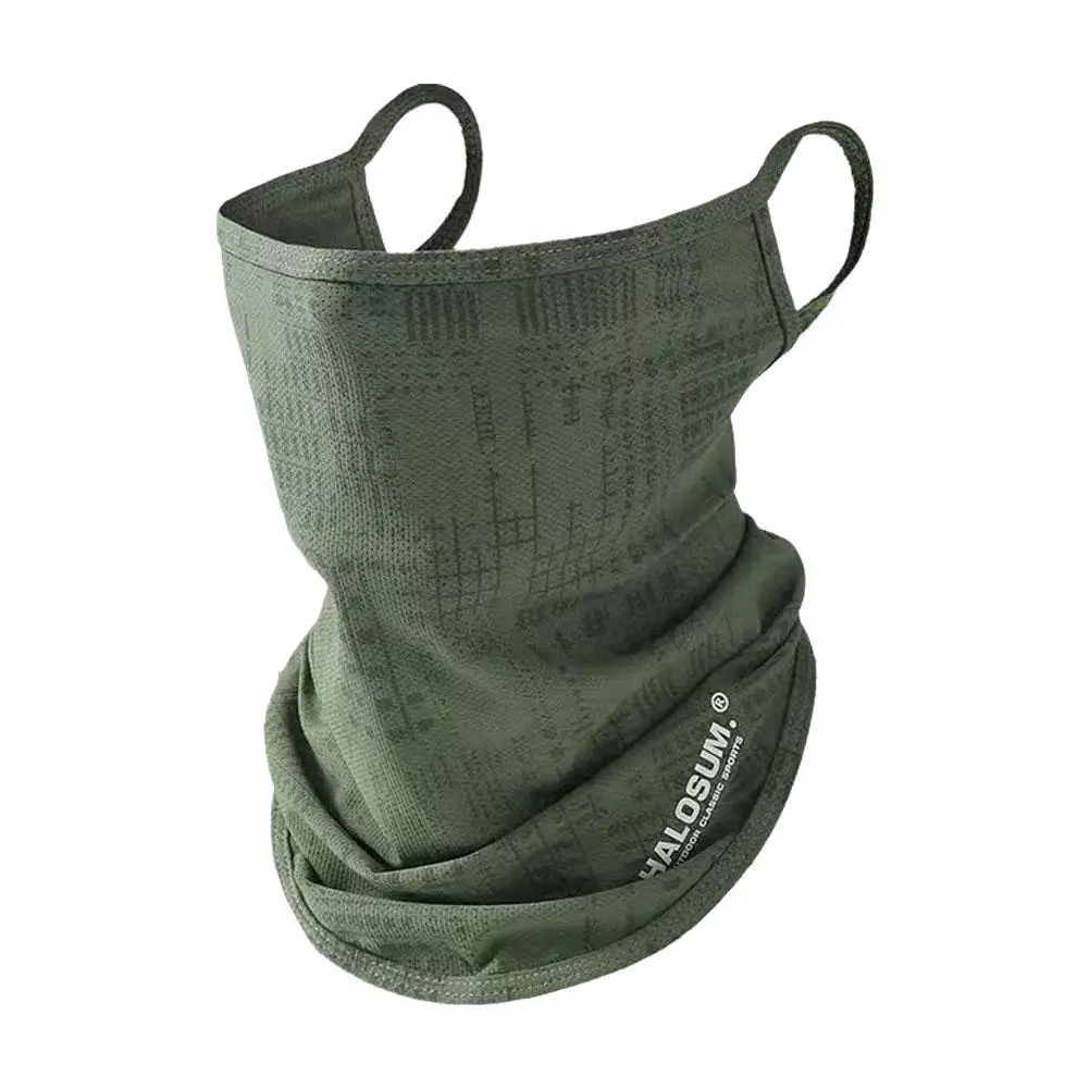 Ice Silk Hiking Face Cover Fishing Cycling Bandana Mesh Half Mask Hang-Ear Neck Gaiter Cool Tube Scarf Quick-dry Face Mask