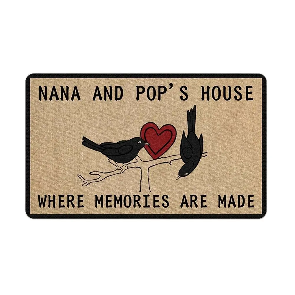 

Funny doormat Nana and Pop's House Where Memories are Made Rug Outdoor Porch Patio Front Floor Home Decor Rubber Door Mat