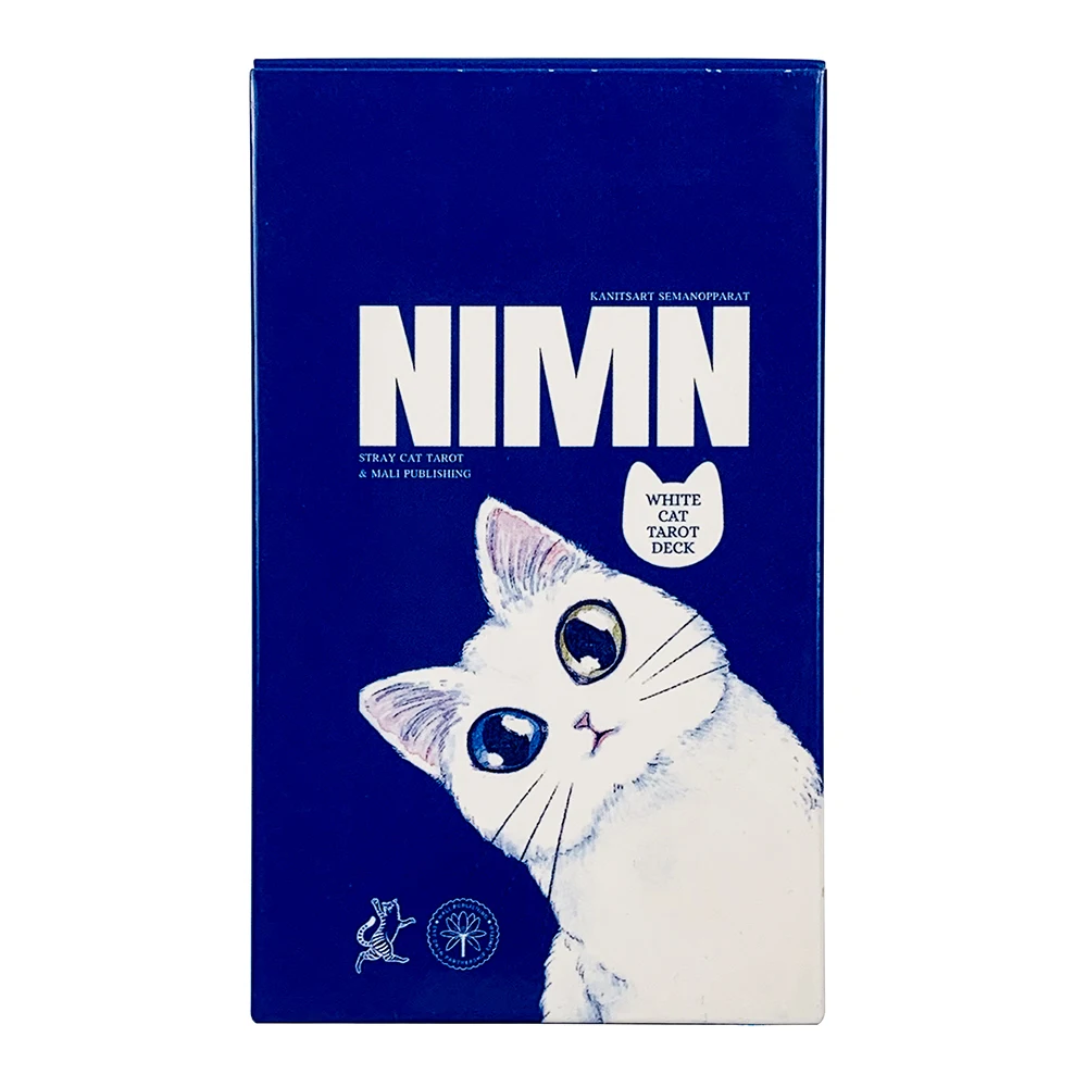 새로운 흰색 고양이 타로 카드 데크 고양이 애호가를 위한 78마리의 고양이를 주제로 한 보라드 게임, 점술, 명상 및 파티 게임에 적합합니다.