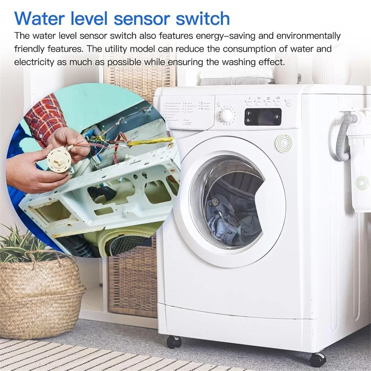 DC96-01703B Washer Water Level Pressure Sensor Switch Samsung WF461ABW WF501ANW WF511ABR WF511ABW