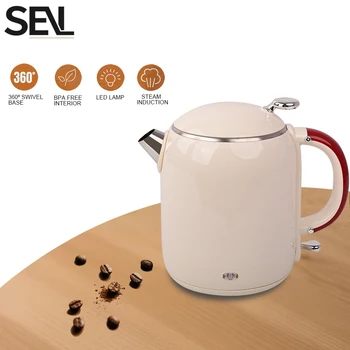1.0L Anti-Scald Electric Kettle, Seamless Electric Kettle, 304 Stainless Steel Household Fast Boiling Kettle for Coffee Brewing 1