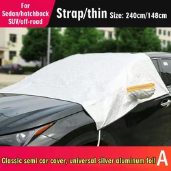 Universal Car Windshield Half Cover Sunshade UV Protector Dustproof Frost Freez Car Thickened Waterproof Shield Auto Accessory