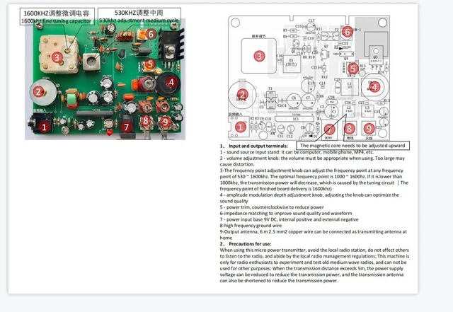 Kit Trasmettitore Radio AM Fai Da Te - Trasmettitore Onde Medie 530-1600 KHZ Per Esperimenti Scolastici