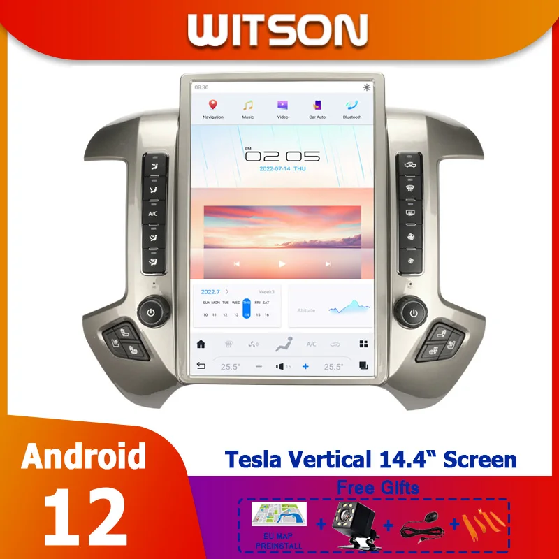 

WITSON Car Radio For Chevrolet Silverado 2013-2019 / GMC SIERRA 2013-2020 for tesla type vertical 14.4" 2K screen 8 core 8G 128G