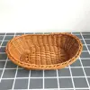 Imitate Rattan Kitchen Storage Basket Creative Brown Oval Bread Tray Living Room Vegetable Fruit Flower Organization Box 3