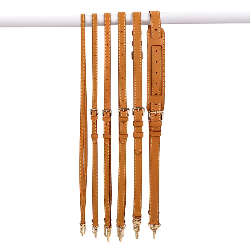 Natural Beige Calfskin Bag Strap For Designer Handbag Purse Luggage Duffle Bag Carry Belt Replacement Honey Brown Adjustable