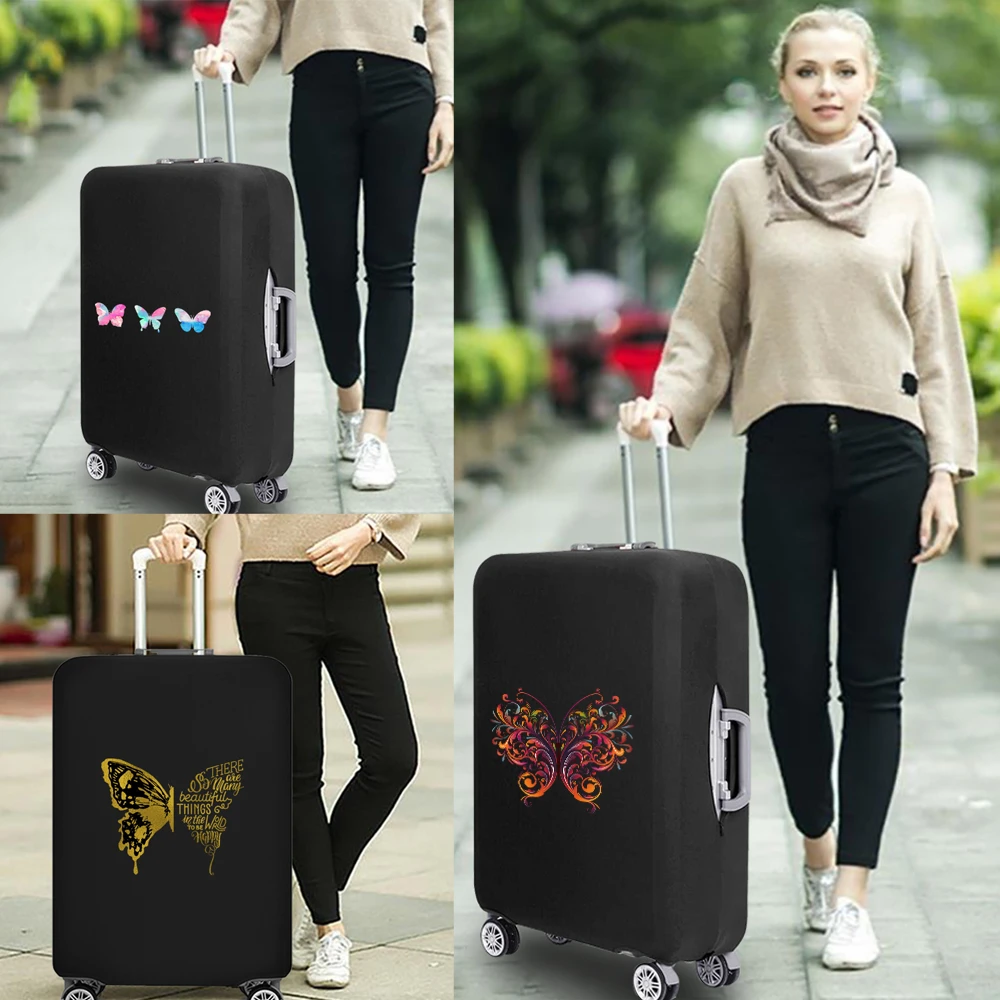 woestenij Stier bijnaam 2022 Vlinder Print Bagage Cover Dikkere Reizen Koffer Elasticiteit  Beschermhoes Gelden 18 '' 28'' Trolley Stof jas| | - AliExpress