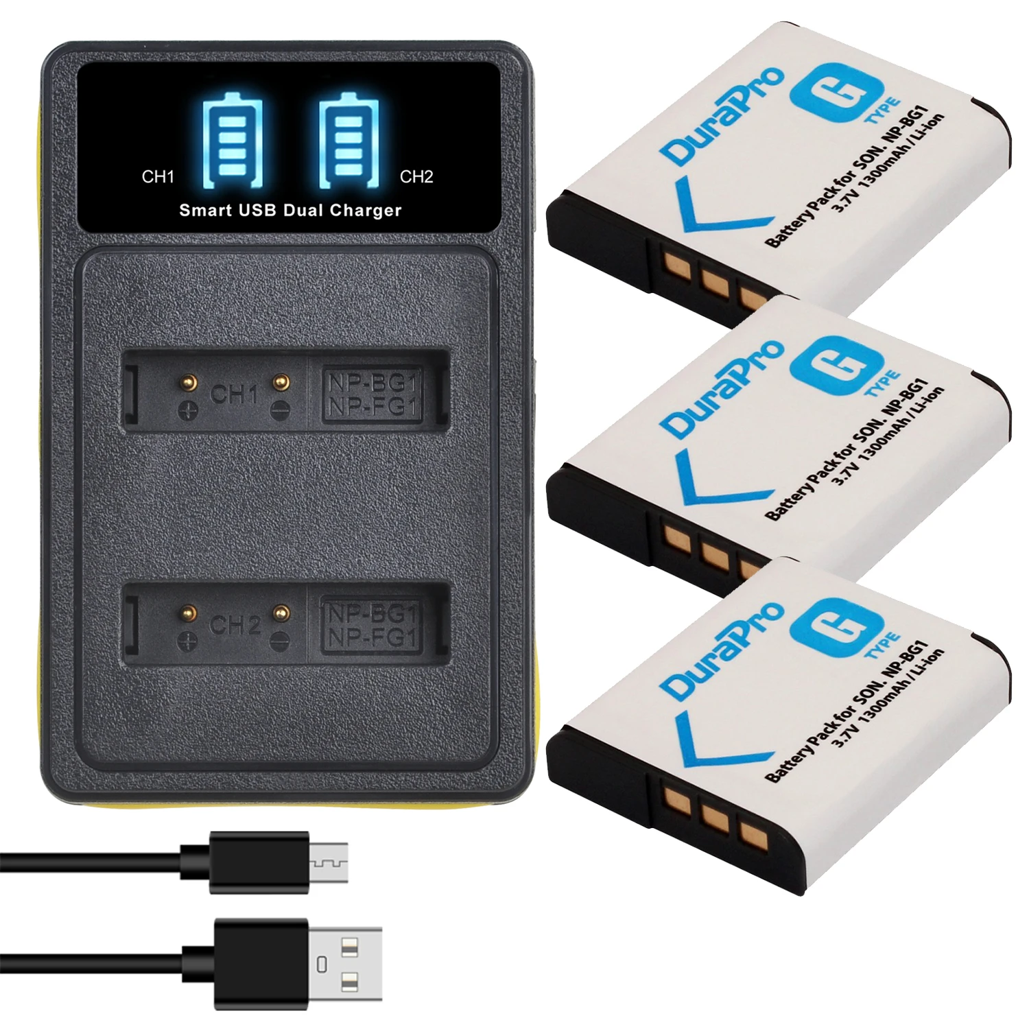 Durapro Np-Bg1 Np Bg1 Batteria + Led Doppio Caricatore Per Sony Cyber-Shot Hx9V H10 H20 H70 H50 H55 Dsc-W30 W35 W50 W55 W70 W80 Wx10 H3