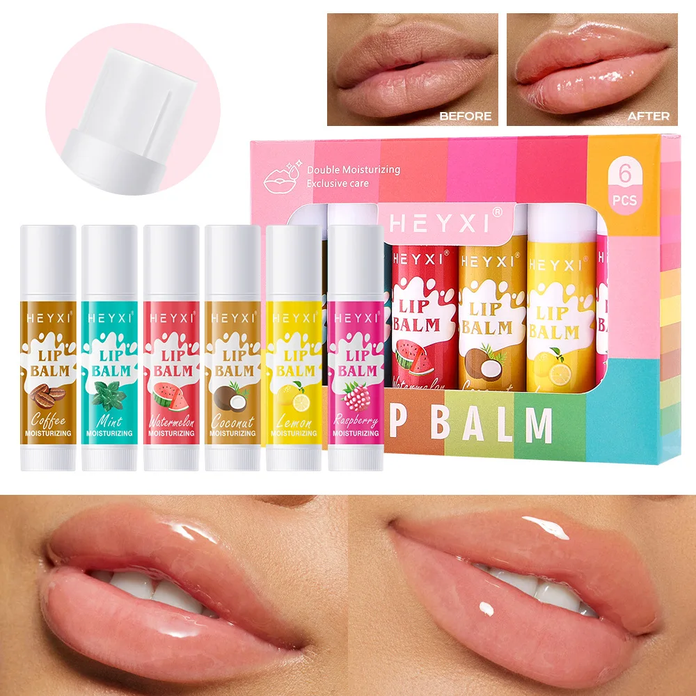 6/12Pcs Lip Balm Set Fruit Flavored 12Flavors Natural Lip Balm for Dry Cracked Lips Long Lasting Lip Care Products 3