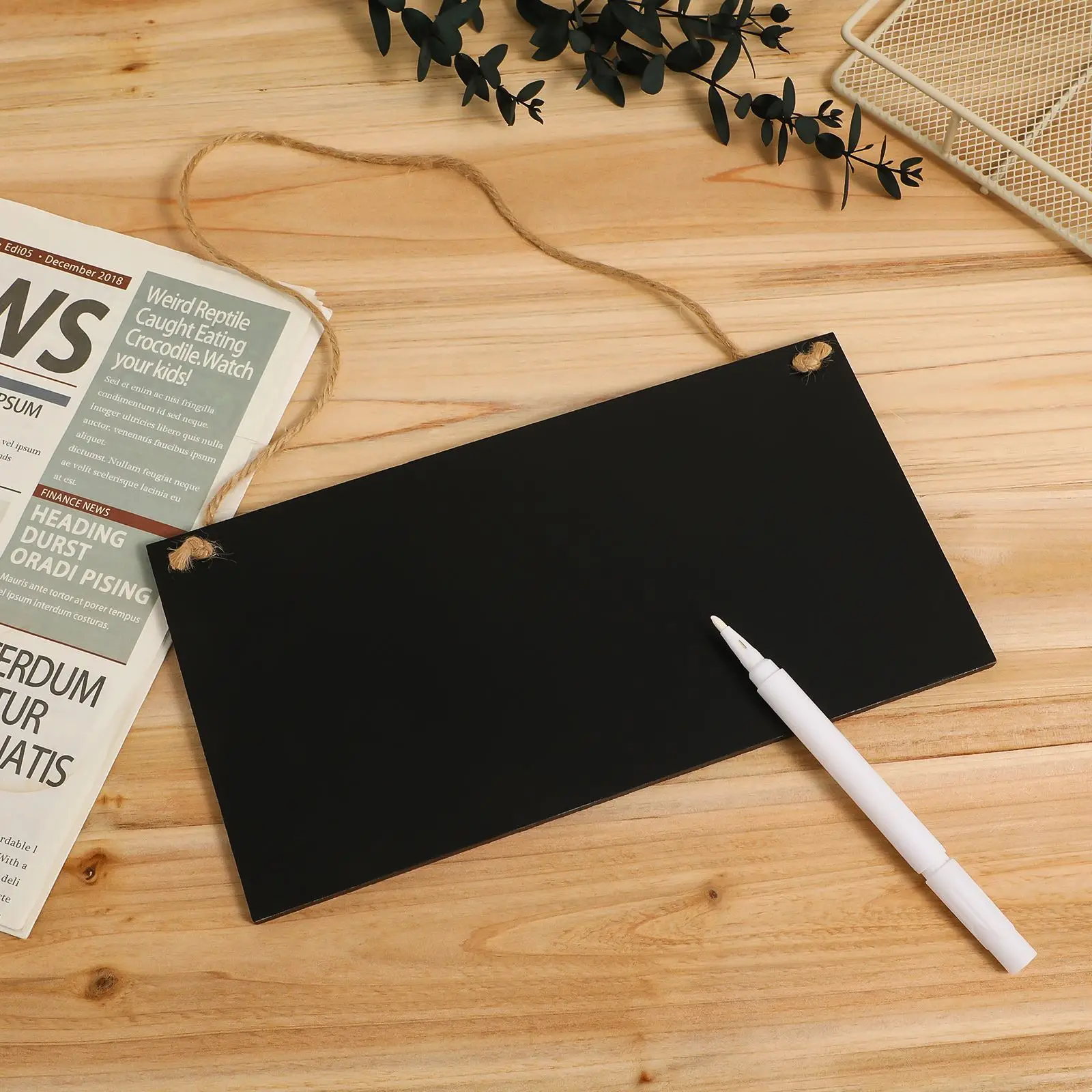 Message Board Chalk Erasable Wall Memo Door Decorating Front Sign Hanging Black Chalkboard Small Blackboard for Message Sign